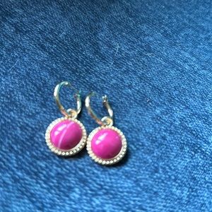Gold earrings, beautiful pink hoops